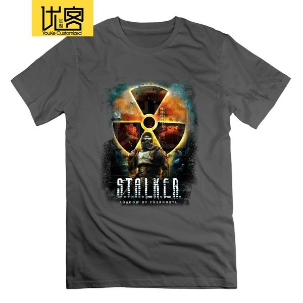 

stalker shadow of chernobyl vintage t shirts plus size awesome t-shirts 100% cotton men tees short sleeve round collar, White;black