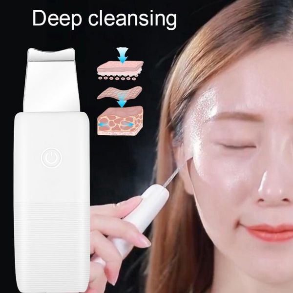 

new ultrasonic skin scrubber face skin deep cleansing spatula blackhead pimple removal pore cleaner for face cleaning