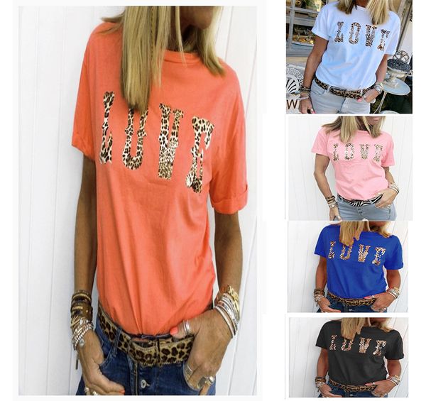 

women designer t shirts fashion luxury letter printed with leopard short sleeve tshirts womens summer brand crew neck t-shirts, White