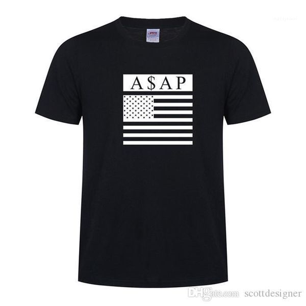 

мужские футболки лето с коротким рукавом круглый вырез флаг печати мужские топы хип-хоп мужские тройники как дизайнер рокки, White;black