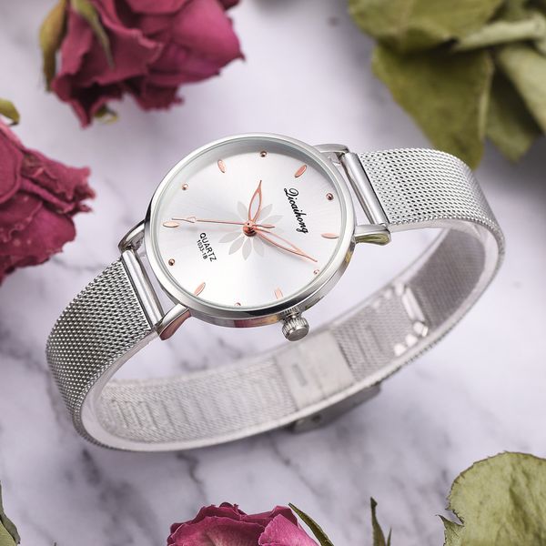 

women watch mesh stainless steel bracelet casual wrist watch women watches 2019 &50, Slivery;brown