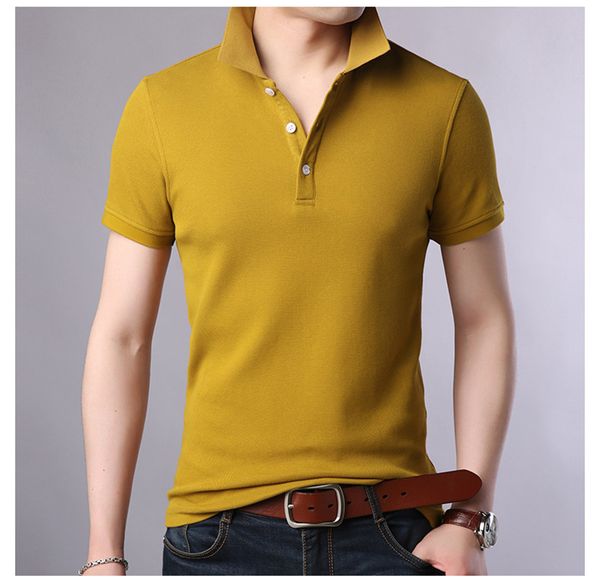 

Fashion Solid Breathable Lapel Neck Mens Polo Designer Short Sleeve Summer Tees Seven Color Optional Casual Tees