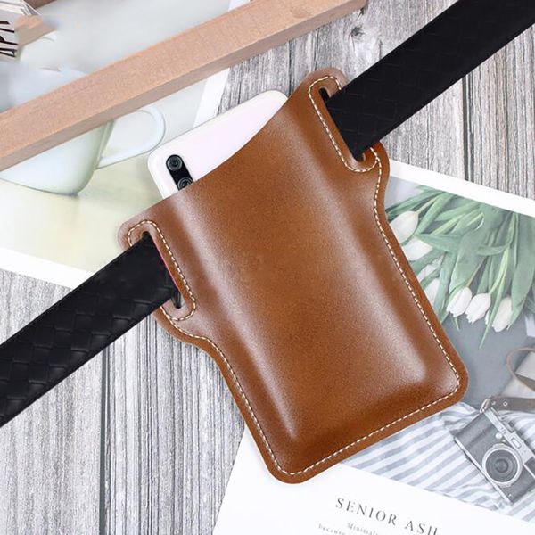 

leather pocket bags women phone waist bag holster clutch belt phone waist pouch strap purse men fanny pack belt loop new