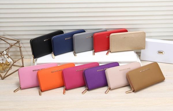 

long credit card passport holder coin zippy key pouch handbag leather mens wallets men wallet womens purses women purse bags bac227, Silver