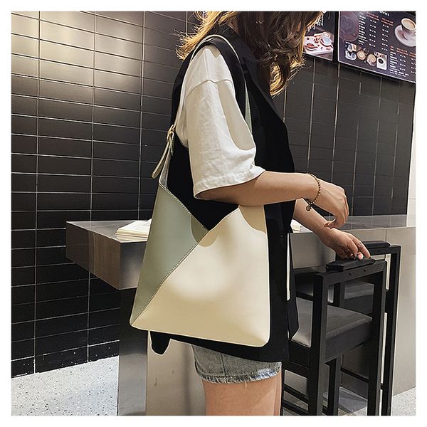 

new slung contrast foreign gas bucket bag large capacity small bag literary chain women 2020 shoulder women