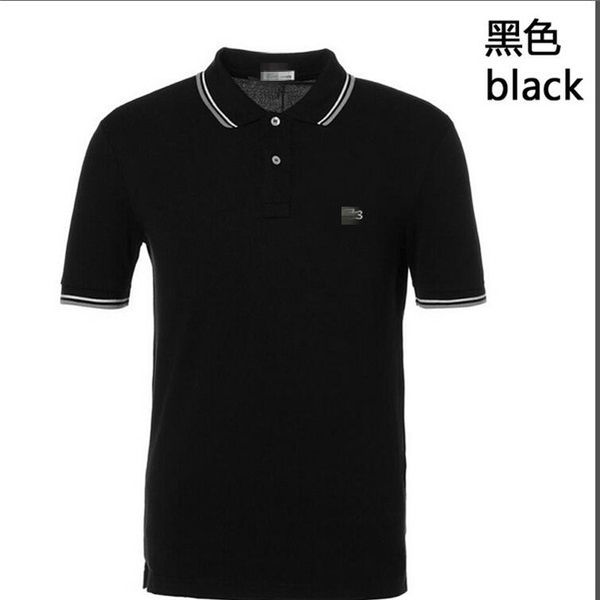 

designers polo shirts men casual polo shirt simple fashion everyday matching striped cuff classic double buckle design 100% cotton breathabl, White;black
