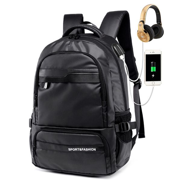 

multifunctional lapbackpack sleeve case bag waterproof usb charge port schoolbag hiking travel bag preppy style schoolbag