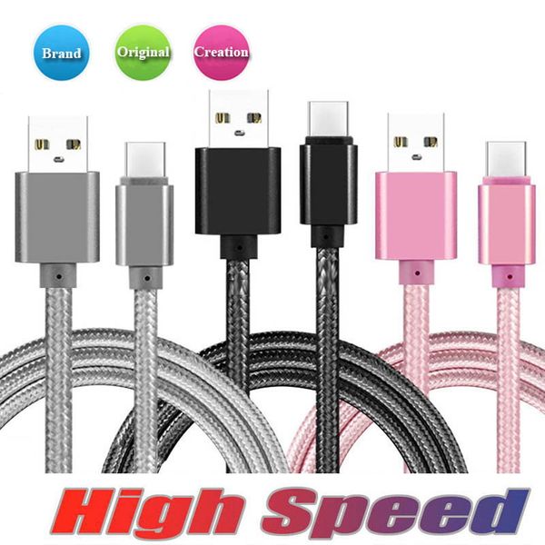 

3m 2m 1m fabric braided nylon data ync u b cable 3ft 6ft 10ft cord charger charging for android mobile phone without package