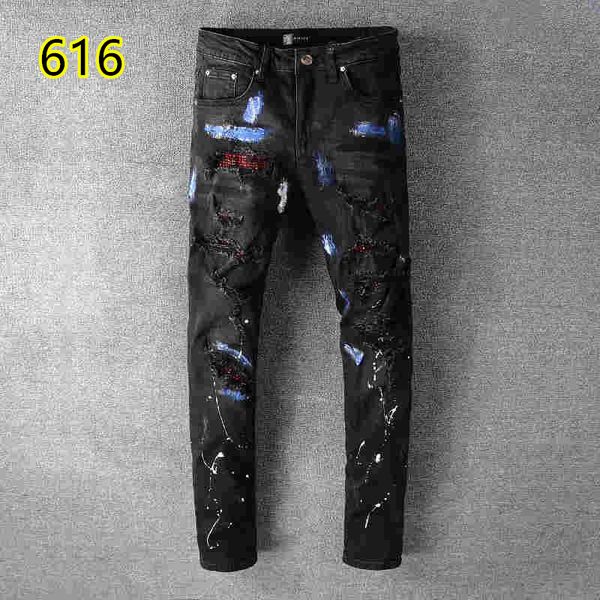 

2019 top quality 018 amiri Jeans известный бренд дизайнерские джинсы мужская мода уличная одежда мужские байкерские джинсы мужские брюки
