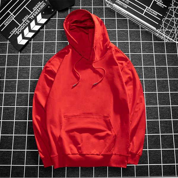 

мужские сплошной цвет hoodie мужская толстовка youth crew neck пуловер сыпучие-fit пары повседневный tops мода, Black