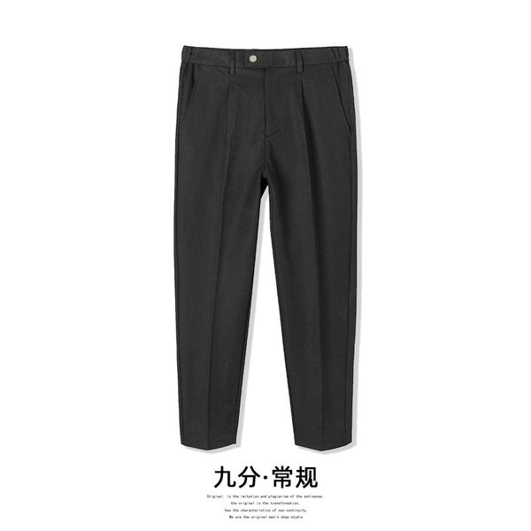 

2020 sell nine point summer men's trousers thin straight casual style western-style trousers, Black
