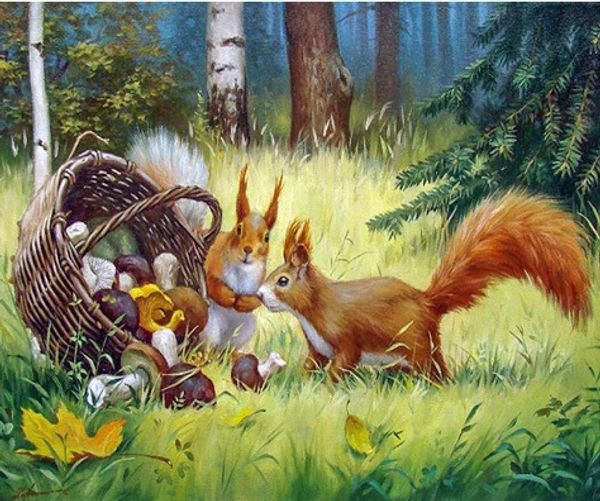 

Full Square/Round Drill 5D DIY Diamond Painting "squirrel" Embroidery Cross Stitch Mosaic Home Decor Art Experience toys Gift A0359