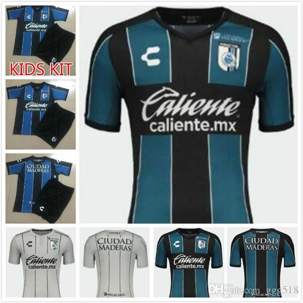 

man kids kit 20 21 queretaro fc soccer jerseys 2020 2021 sanvezzo everaldo marcello soccer shirt samudio britos football uniforms, Black;yellow