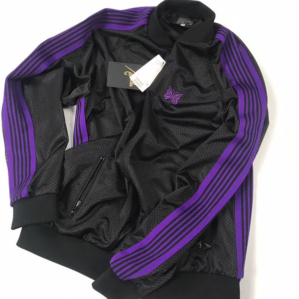 

мужские дизайнерские куртки иглы куртка бабочка вышивка сетка asap rocky webbing бейсбол модный бренд high street повседневная верхняя одежд, Black;brown