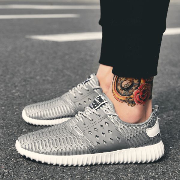 

2020 sneakers men's sneakers laces beginner rubber fashion mesh round strap flat running shoes casual shoes