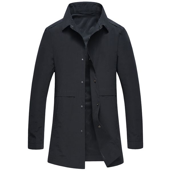 

spring autumn new brand 2019 male overcoat long jacket coat men jackets men's leisure cotton trench masculina windbreaker, Tan;black