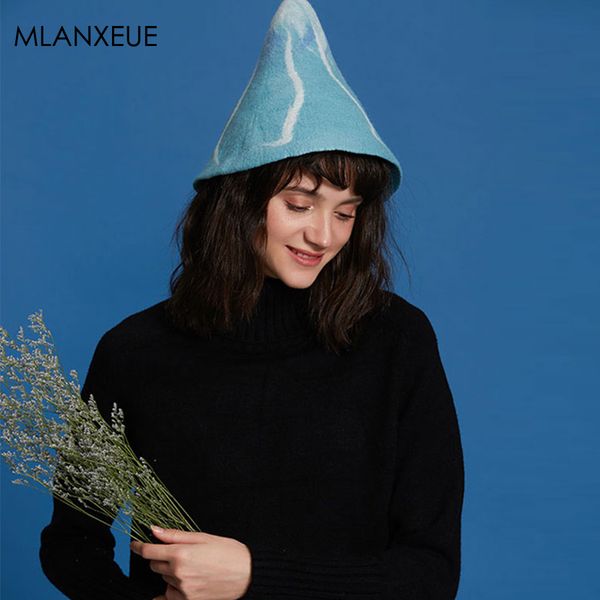 

winter hat women caps handmade cream glacier cap harajuku ladies birthday gift hats christmas bucket hat korean headdress, Blue;gray