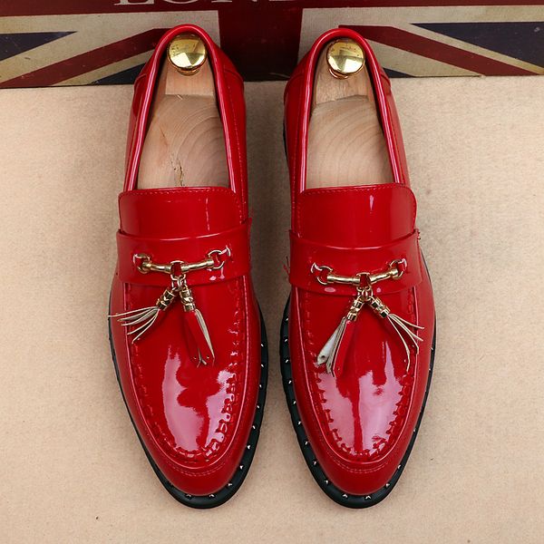 

men oxford patent leather men's glossy shoes business shoes men oxford leather wedding party trend casual zapatos de hombr, Black