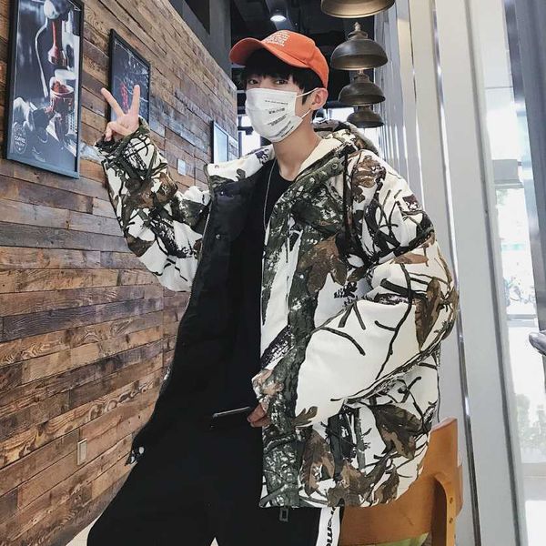 

2019 hip hop men winter jacket clothes 2019 loose harajuku mens coats camouflaget male windbreaker, Black