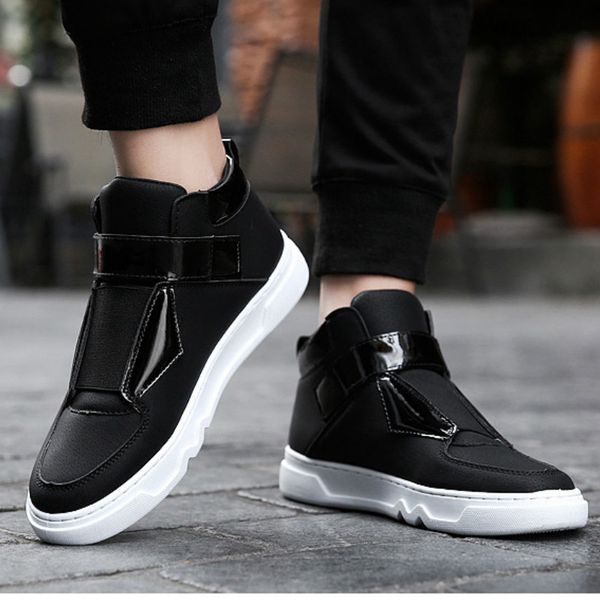 

2019 men's chunky sneakers thick sole casual shoes for male solid color multi height increasing handsome men sneakers s7-27, Black