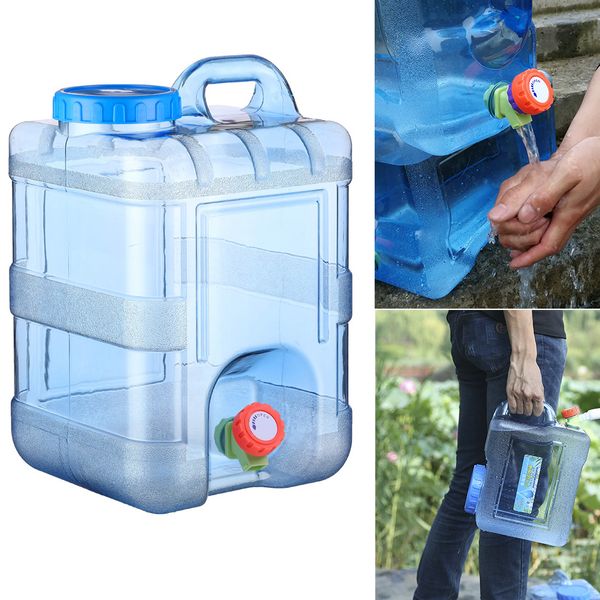 

15l storage camping reusable with faucet picnic container water bucket with lid food grade drinking home portable outdoor