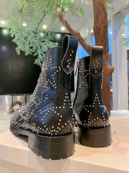 

последняя звезда кожаный персонализированные локомотив западная мартин сапоги самый модный дизайнер высокий износ нескользящие ботинки женщи, Black