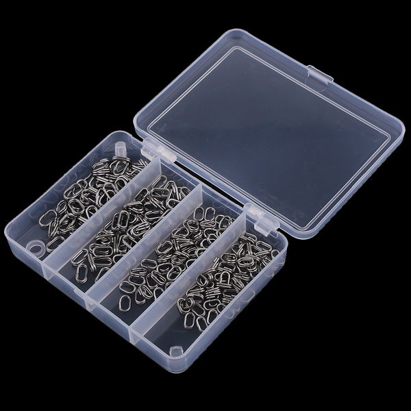 

200pcs stainless steel oval split rings fishing lure connectors 4 sizes