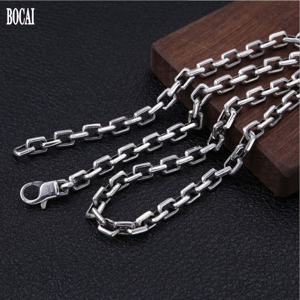 

new 100% real solid s925 pure silver men necklace creative fashionable men's box chain thick maniac silver necklace for men