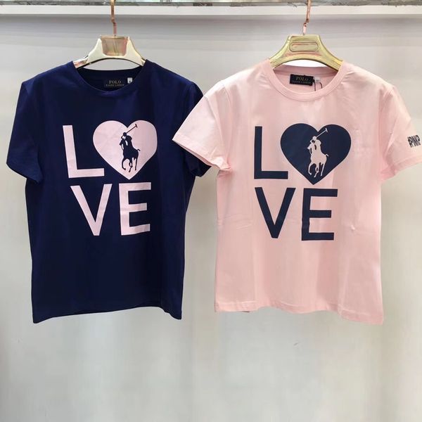 

2020 summer black pink love print t shirts women casual t-shirt fashion crew neck pattern printing cotton short sleeve, White