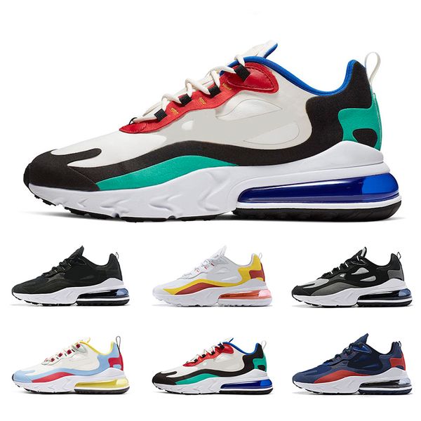 

2019 new react men running shoes bauhaus optical triple black fashion mens trainers breathable sports sneakers size 40-45, White;red