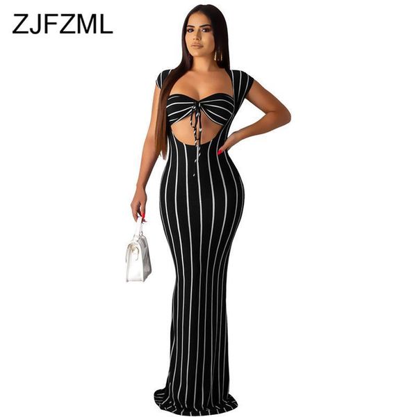 

striped print 2 piece matching set women clothes 2020 strapless bra and bandage maxi dress two piece tracksuit outfits, White