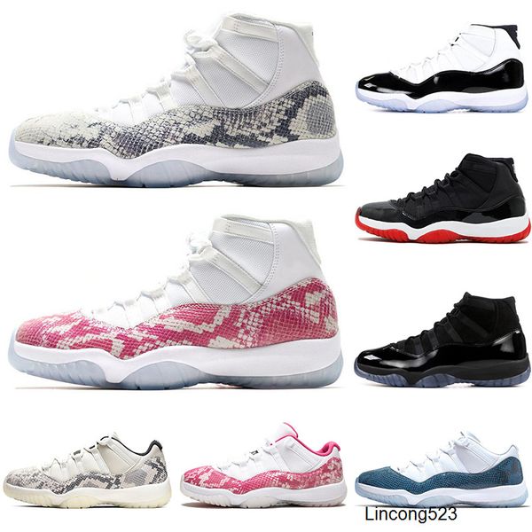 

new arrival 11 11s basketball shoes men women bred concord 45 snakeskin pink gamma blue space jam designer mens trainers sports sneakers, Black