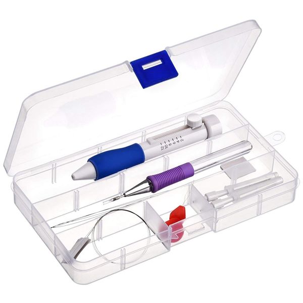 

горячая продажа вышивка шить удар иглы набор вышивальная ручка с пластиковой коробкой для резьбонарезных машин diy шитье, 3 размера, Black