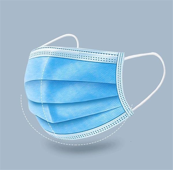 

dhl ship mask blue in stock face mouth mascherine masks 3 layers fadustproof set dustn54 9f4p
