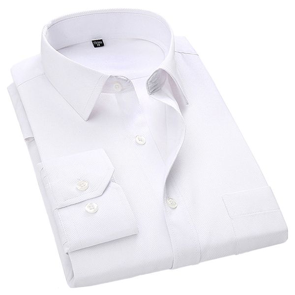 

men's slim fit long sleeved formal casual shirt white business office male social shirt, White;black