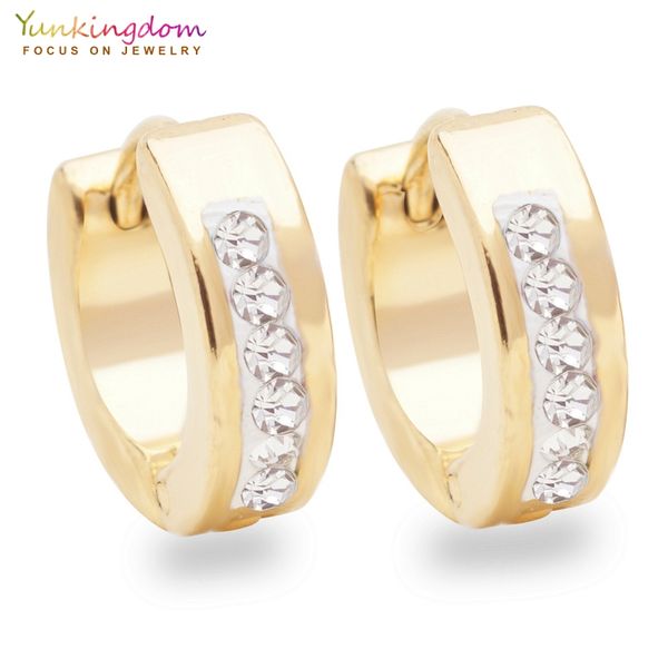 

yunkingdom wholesale/retail lovely small earrings stainless steel hoop women earrings 2018 new jewelry ue0301, Golden;silver