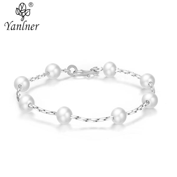 

yanlner silver fish bone bracelet bracelet freshwater pearl valentine's day new simple and easy to go with women's ing, Golden;silver