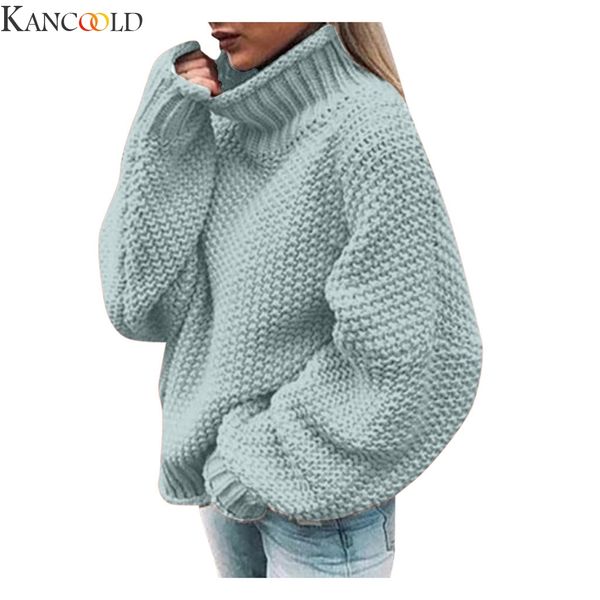 

kancoold womens off the shoulder turtleneck sweater casual knitted solid long sleeve pullover jumpers autumn winter, White;black