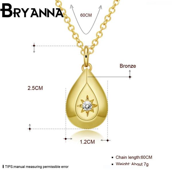 

bryanna akn117 оптовая продажа ювелирных изделий золота цвета капли воды кулон ожерелья для женщин тенденции качества ожерелье hight, Silver