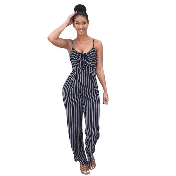 

rompers jumpsuit for womens summer sleeveless clubwear strappy striped playsuit bandage bodysuit party casual 213, Black;white