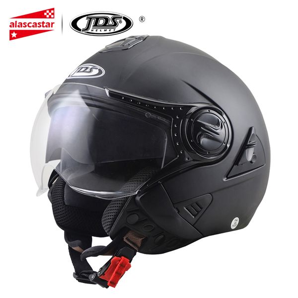 

jds motorcycle helmet double lens moto helmet open face motorcycle racing off road casco moto capacete casque black