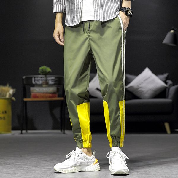 

spring and summer men's nine-point pants men's large size casual pants boys students korean trend high-quality harem, Black