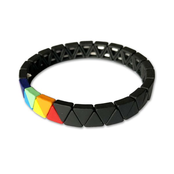 

2020 women's cufflinks bracelet bohemia personalized tile bracelet beach colorful men's creative custom weaving jewelry, Black