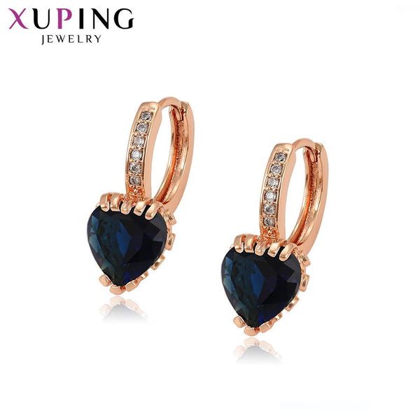 

fashion- deals xuping jewelry for girls heart shaped new arrival earrings hoops simple thanksgiving christmas gifts 97524, Golden;silver