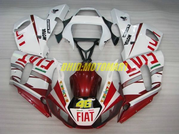 Motorrad-Verkleidungsset für Yamaha YZFR6 98 99 00 01 02 YZF R6 1998 2002 YZF600 ABS weiß rot Verkleidungsset + Geschenke YG07