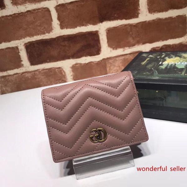 

celebrity design letter metal buckle v-shaped wallet card back cowhide leather man woman 466492 purse clutch