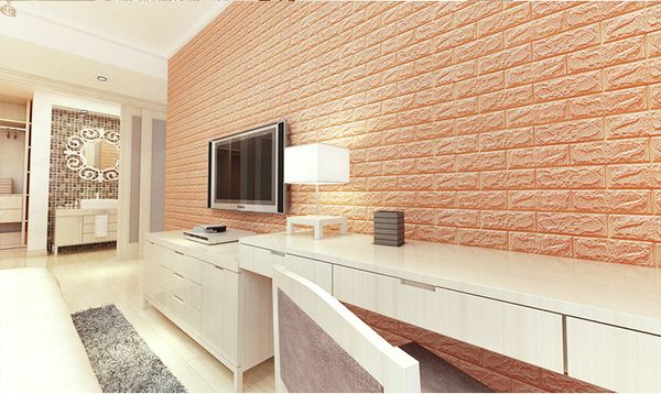

60*30cm 3d wall panels imitation brick bedroom decor waterproof self-adhesive wallpaper for living room kitchen tv backdrop decor