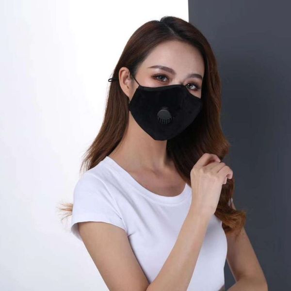 

1pc respirator mask with breathing valve washable cotton activated carbon filter pm2.5 mouth masks suit child&adult