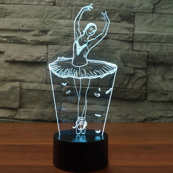 

kids gift color changing ballet girl visual led 3d bedroom desktable lamp usb powered dance bedside decorations night light
