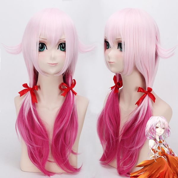 2019 Japanische Anime Guilty Crown (GC) Yuzuriha Inori Perücke Cosplay Stilvolle Damen-Perücke mit doppeltem Pferd in Rosa und Lila